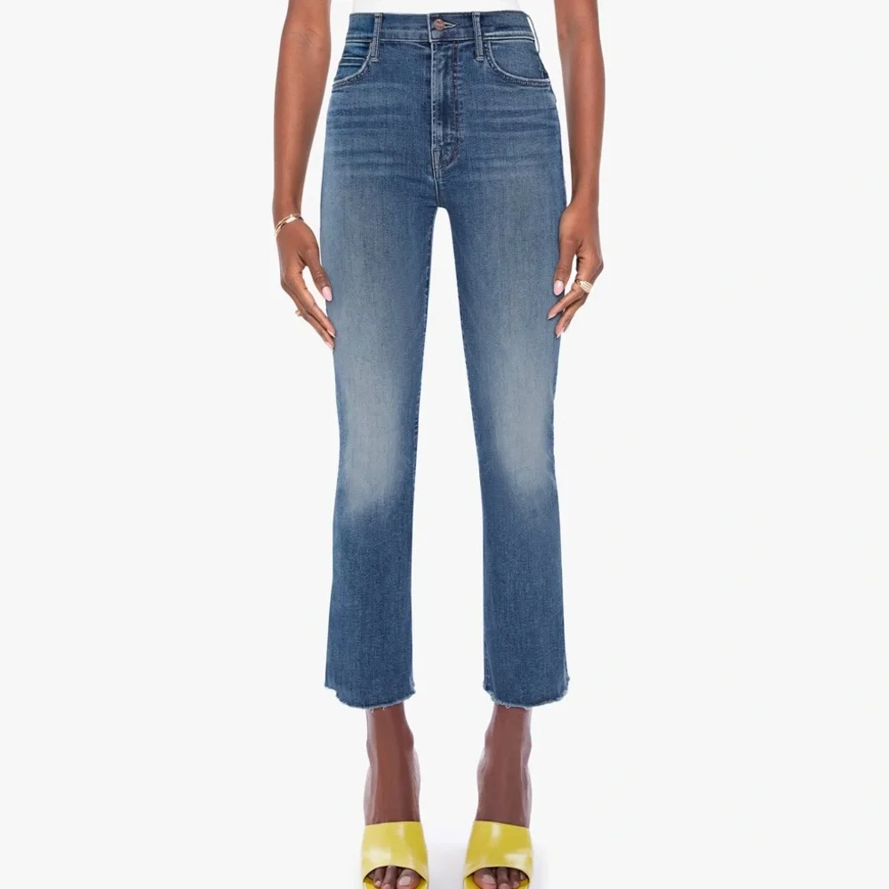 MOTHER Blue Cropped Flare Jeans - Picture 2 of 11